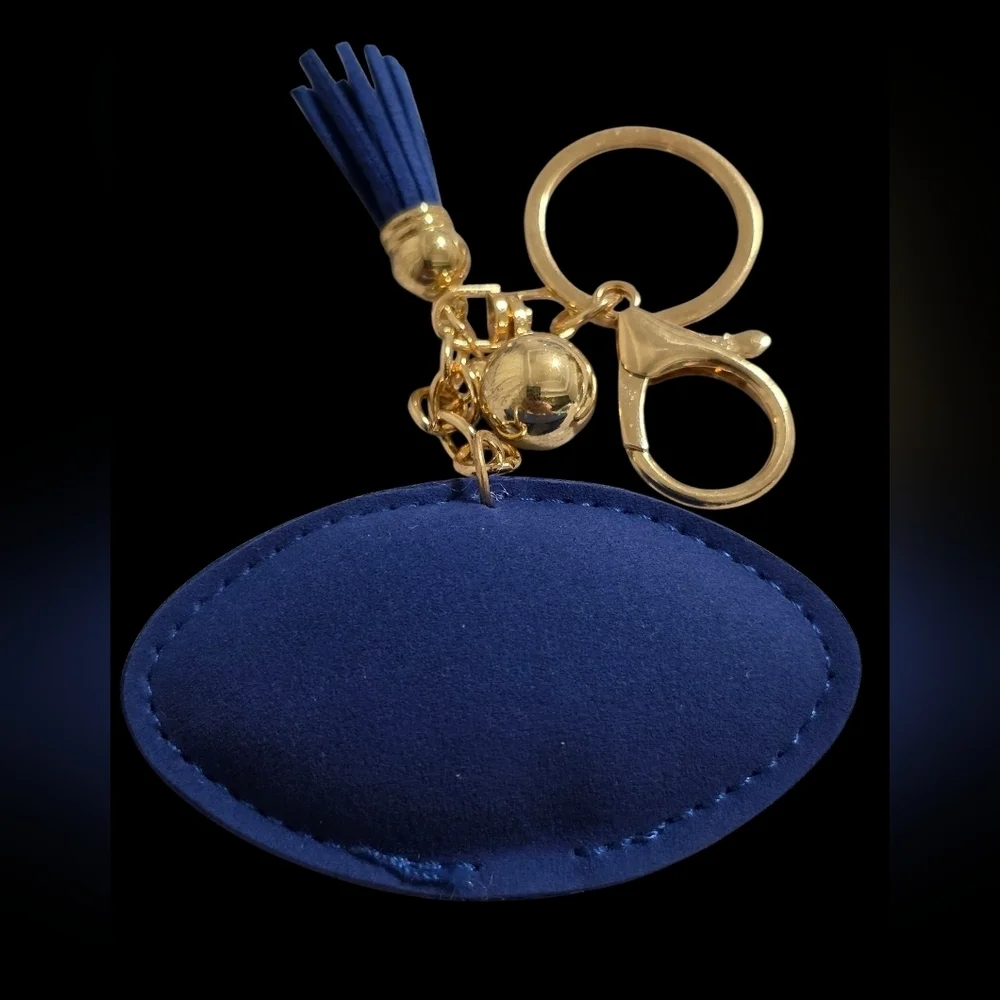 Blue Football Rhinestone Bag Charm / Keychain – Sparkly Sports Accessory